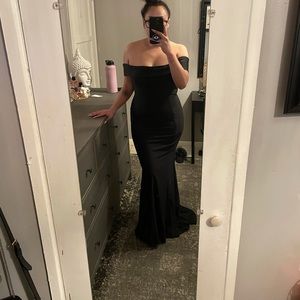 Black off the shoulder gown